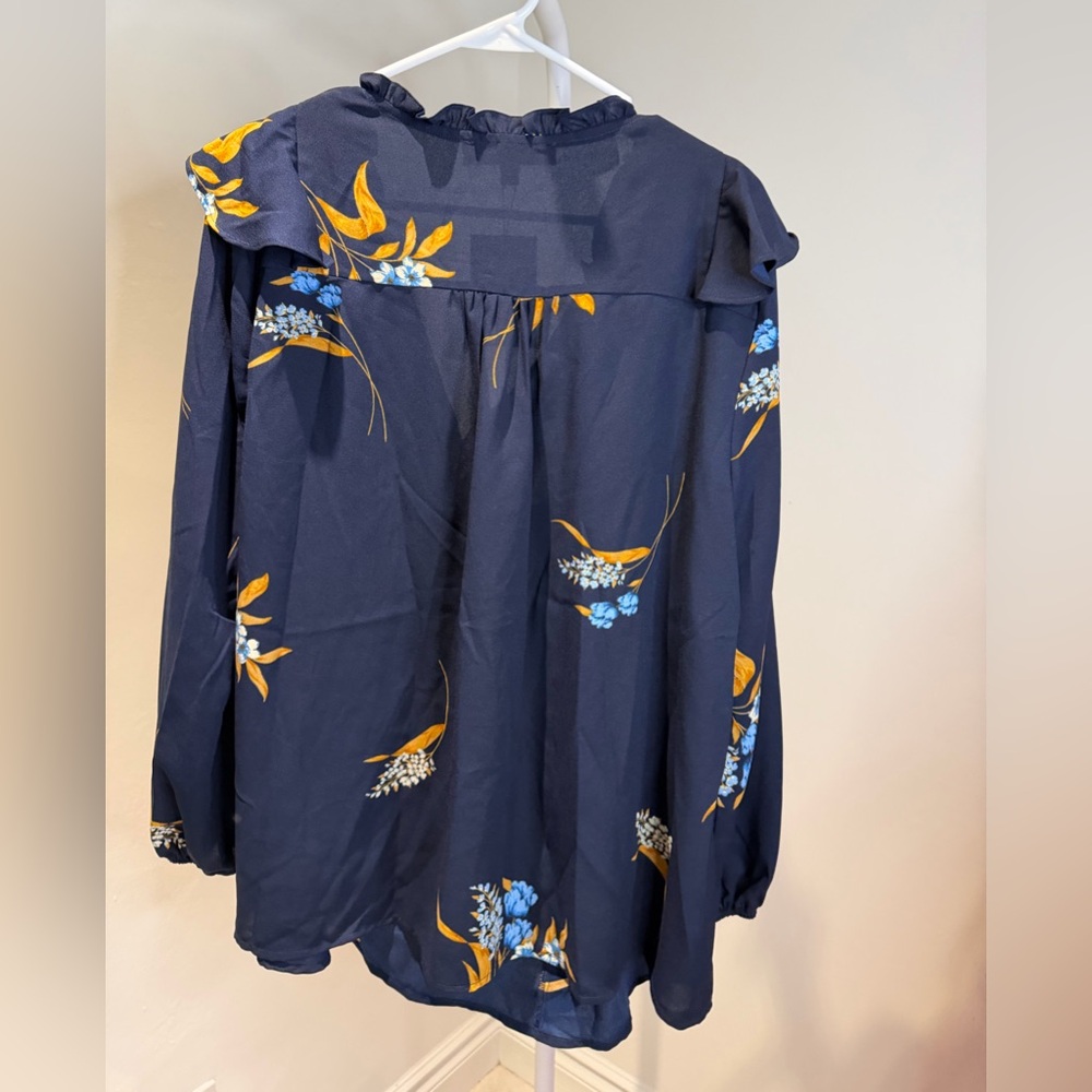 NWT Sugarlips Dusk Bloom Floral Wilhem Ruffle Blouse Size 1x - Picture 6 of 7